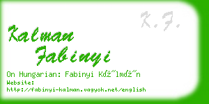 kalman fabinyi business card